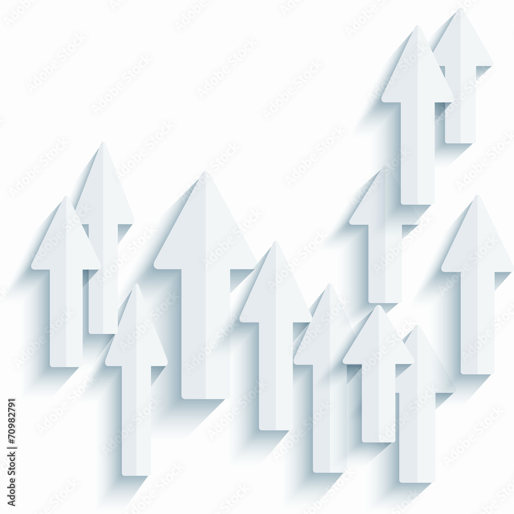 Background with a group of paper arrows on light Background with a group of paper arrows on light