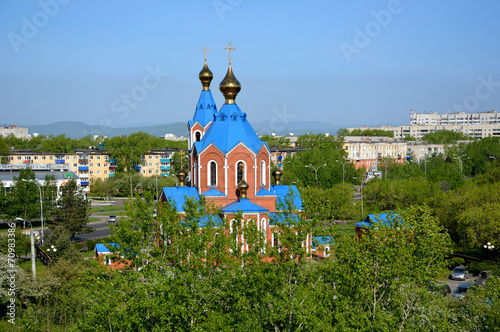 Orthodox Kazan Cathedral in the city of Komsomolsk-on-Amur photo