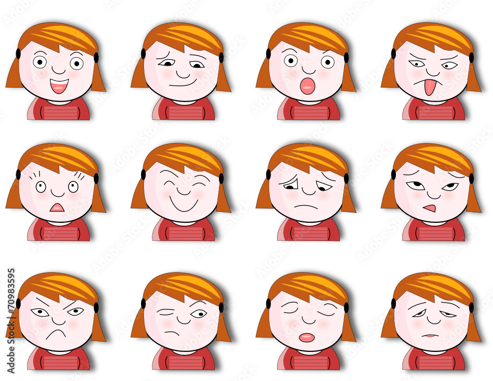 Diverses expressions sur fillette Diverses expressions sur fillette