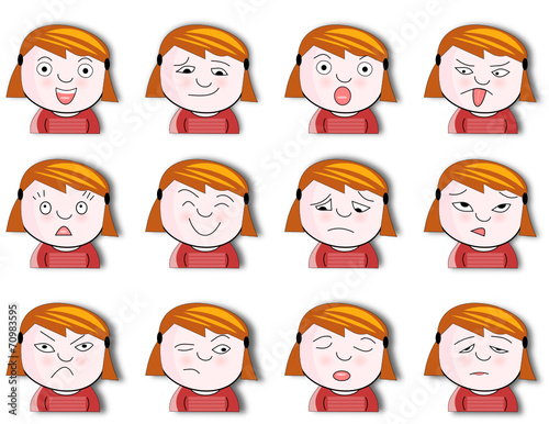 Diverses expressions sur fillette