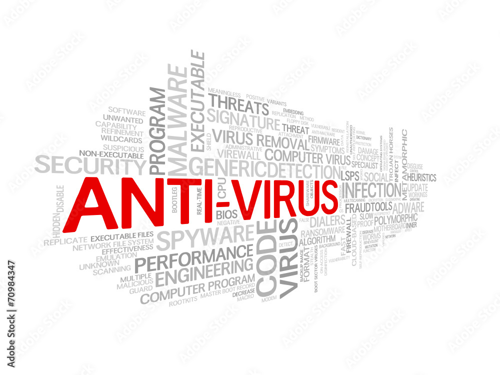Fototapeta premium ANTI-VIRUS Tag Cloud (software program computer security virus)