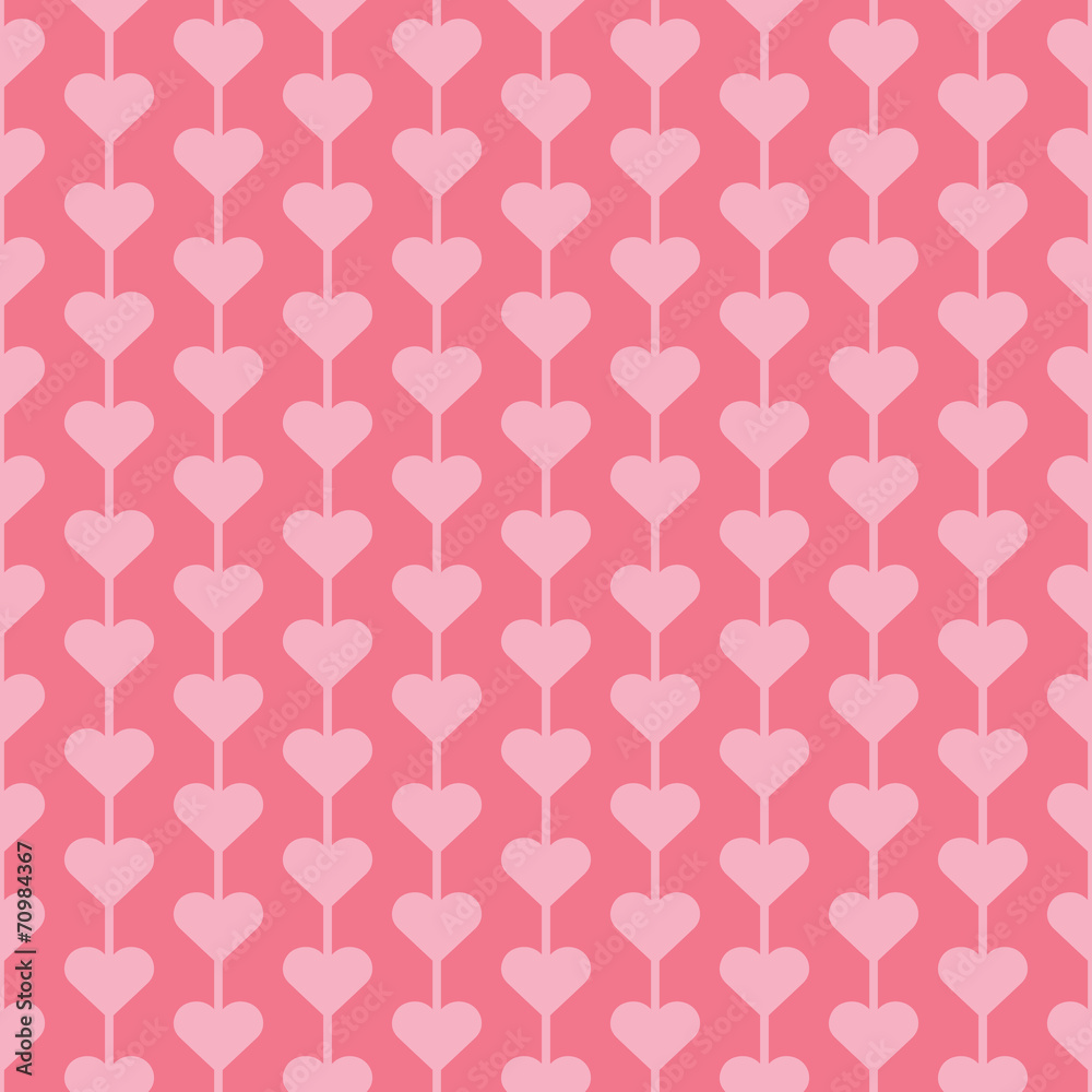 A pink retro style seamless heart pattern