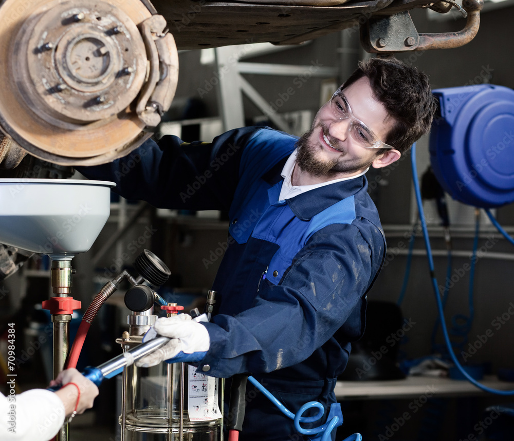 Car mechanic at work
