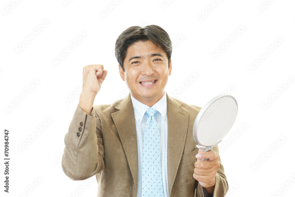 ガッツポーズのビジネスマン