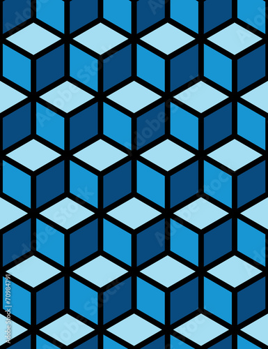 A blue seamless hexagonal pattern