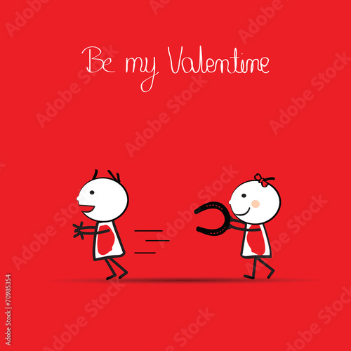 Cute card on valentine's day © justaa