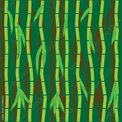 Fototapeta Naklejka Na Ścianę i Meble -  Bamboo sticks and leaves. Abstract seamless vector background.