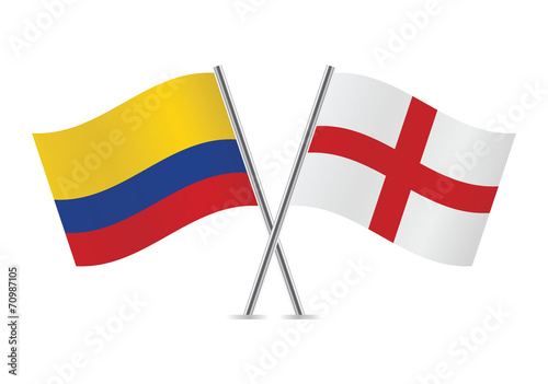Free Download Colombian and English flags. Vector illustration. - GFXLoad