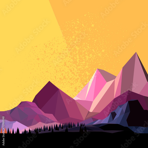 Low Poly Vector Mountain © James Thew