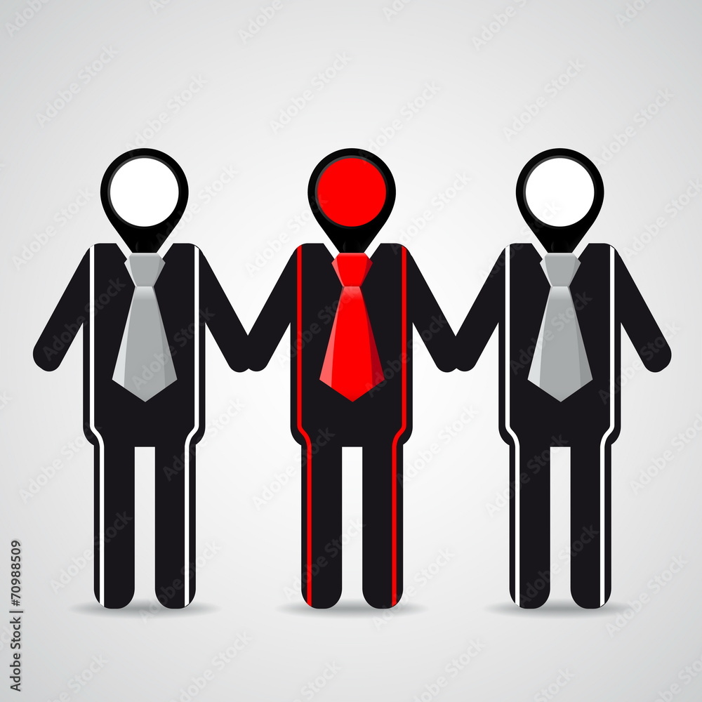 Three businessman silhouettes - vector icon Three businessman silhouettes - vector icon