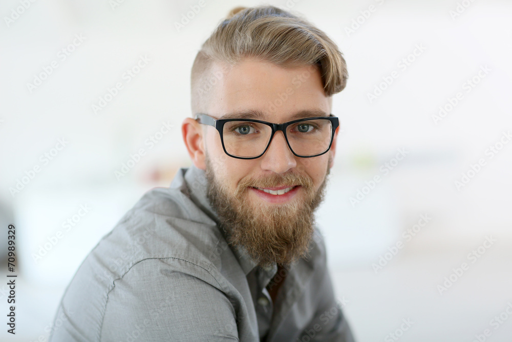 Portrait of stylish young man with beard Portrait of stylish young man with beard
