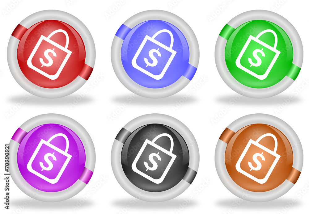 Shopping Bag Web Icon Button Shopping Bag Web Icon Button