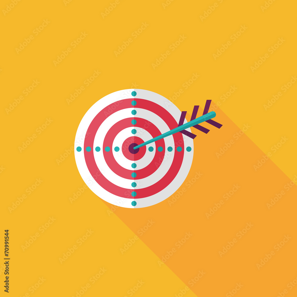 target flat icon with long shadow,eps10 target flat icon with long shadow,eps10