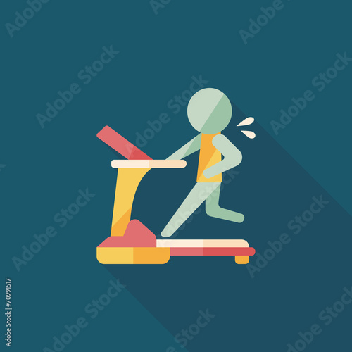 treadmill flat icon with long shadow,eps10