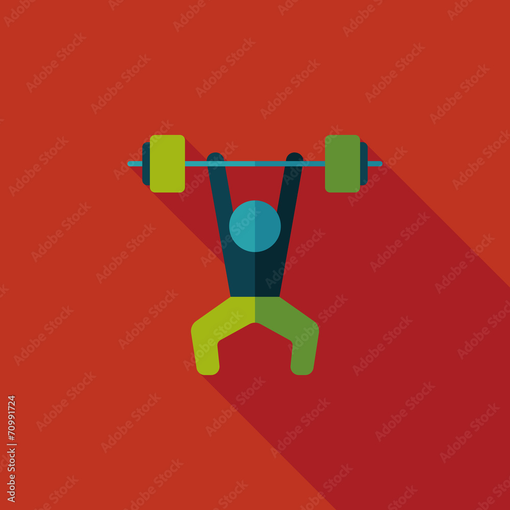 weightlifting flat icon with long shadow,eps10 weightlifting flat icon with long shadow,eps10