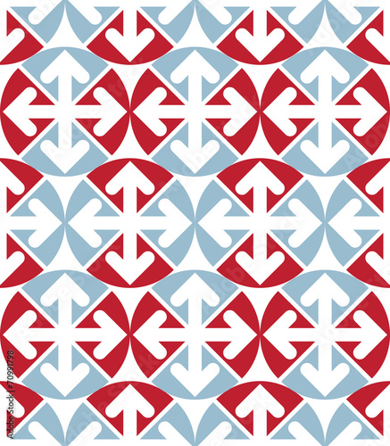 Decorative colorful unusual geometric seamless pattern with symm