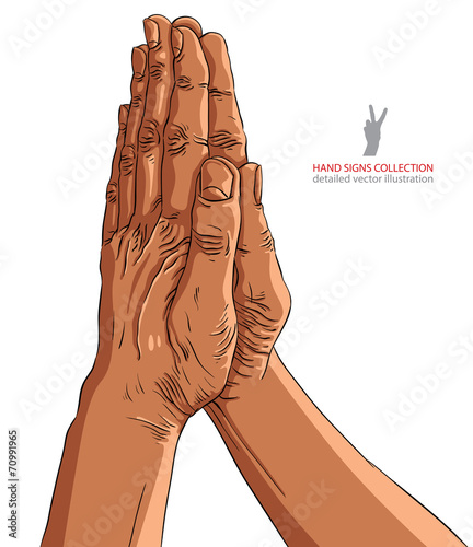 Praying hands, African ethn...