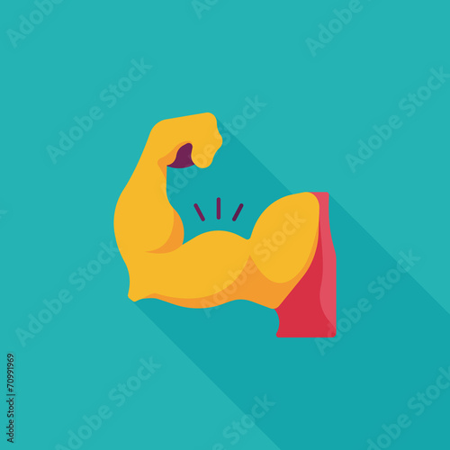 muscle man flat icon with long shadow,eps10