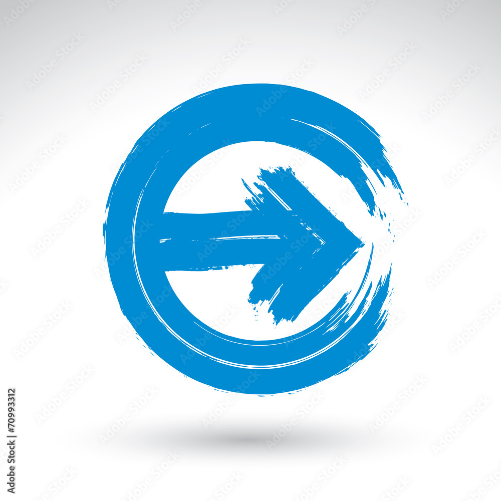 Fototapeta premium Hand-painted route sign in circle isolated on white background,