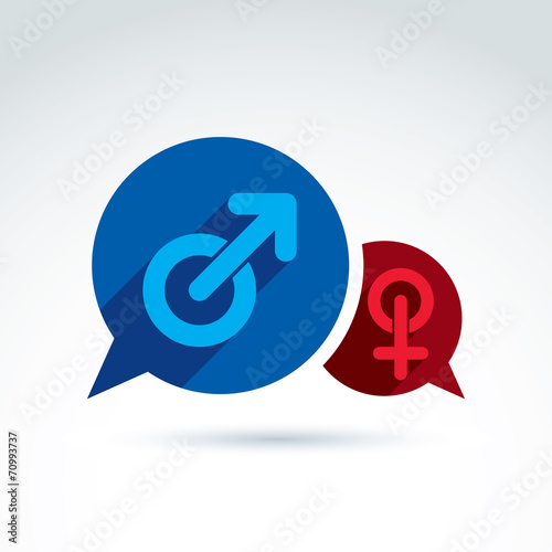 Speech bubbles with blue ma...
