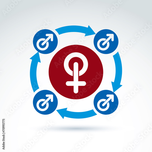 Blue male and red female si...