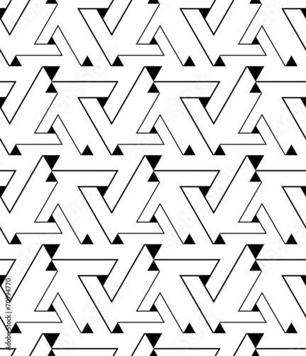 Geometric contrast maze abstract seamless pattern, elegant conti