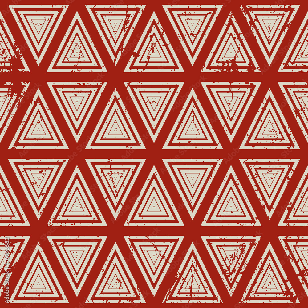 Vintage geometric seamless pattern, old vector repeat background