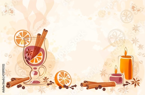 Backgroung with mulled wine