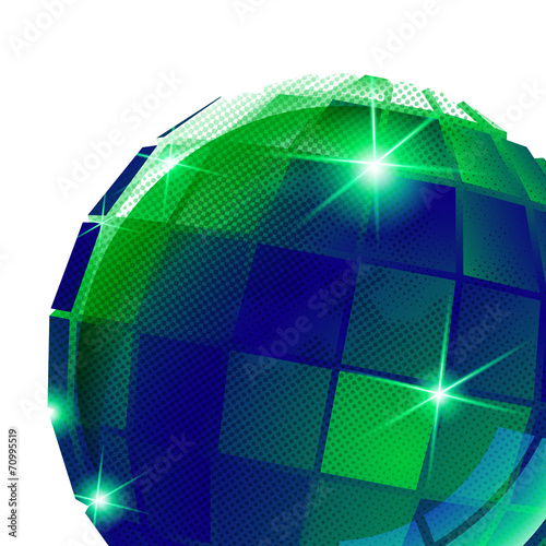 Vector futuristic background with effect sparkling emerald textu