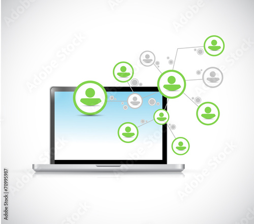 Wallpaper Mural laptop network avatar communication illustration Torontodigital.ca