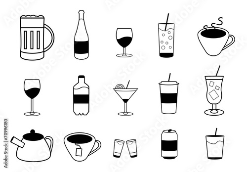 Set of vector drink icons