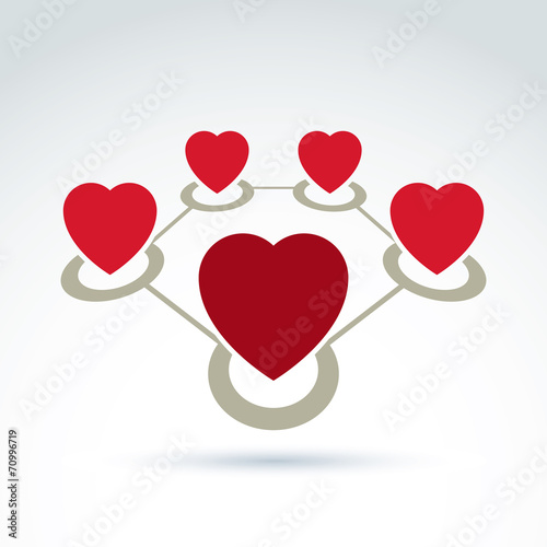 Vector connected loving hea...