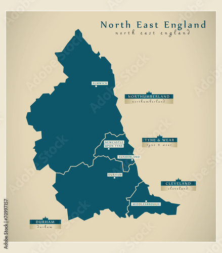 Modern Map - North East England