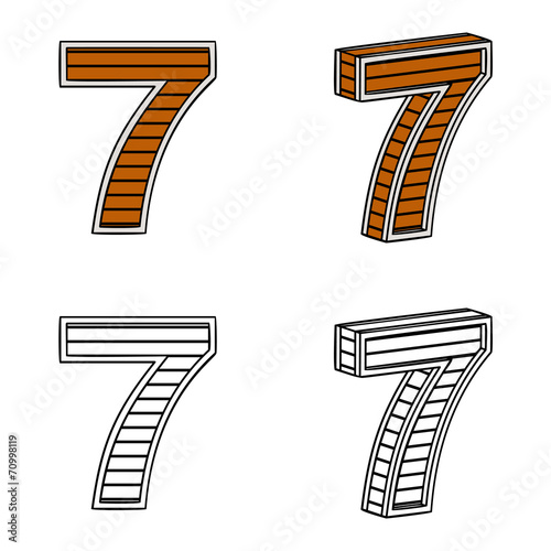 Number seven (a block of wood)
