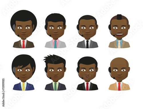 Cartoon male avatar set