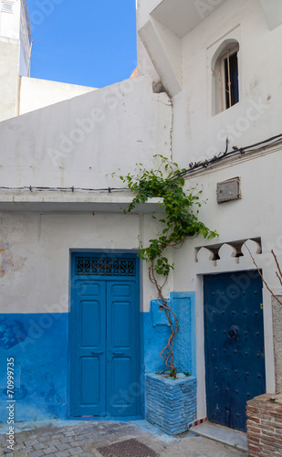 Street view of old Medina. Historical center of Tangier, Morocco © evannovostro