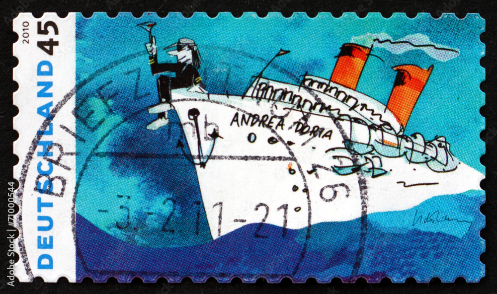 Naklejka premium Postage stamp Germany 2010 Andrea Doria, by Udo Lindenberg