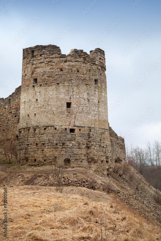 Tower of Koporye Fortress, historic village in Leningrad Oblast,