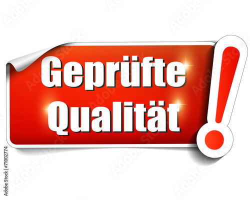 Geprüfte Qualität! button