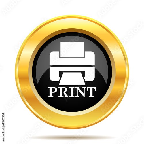 Printer with word PRINT icon