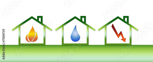 Gas/Wasser/Strom - Symbole