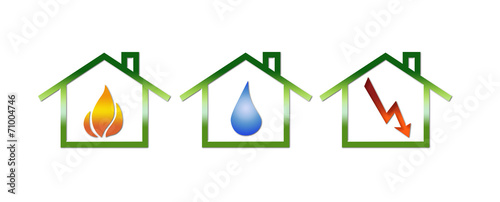 Gas/Wasser/Strom - Symbole