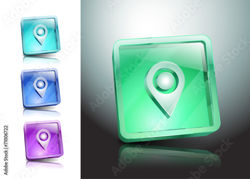 Set green isolated pointers markers different