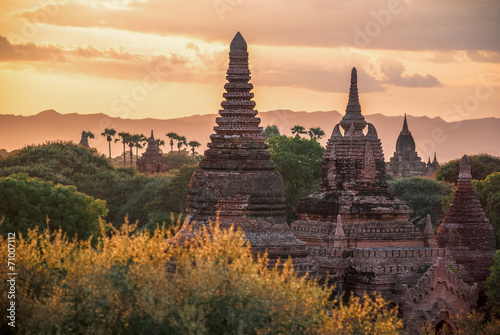 Myanmar, sunset over the temples of Bagan © luisapuccini