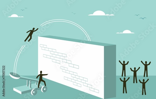 Teamwork motivation Business strategy for success concept