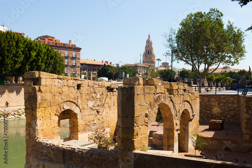 Old ruins on the banks of the river photo