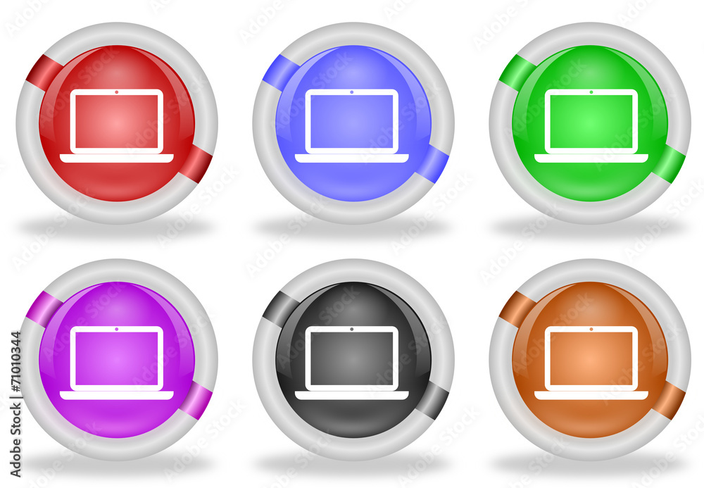 Laptop Computer Web Icon Button Laptop Computer Web Icon Button