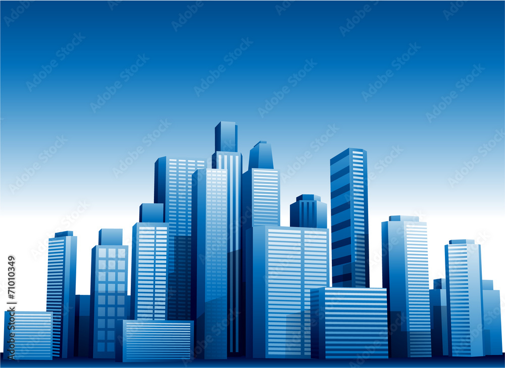 Vector 3d cityscape buildings background