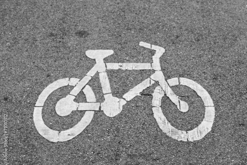 Bicycle lane sign on public road