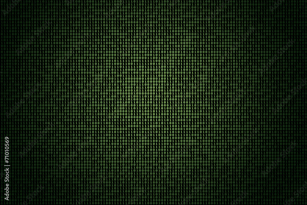 green binary data technology background